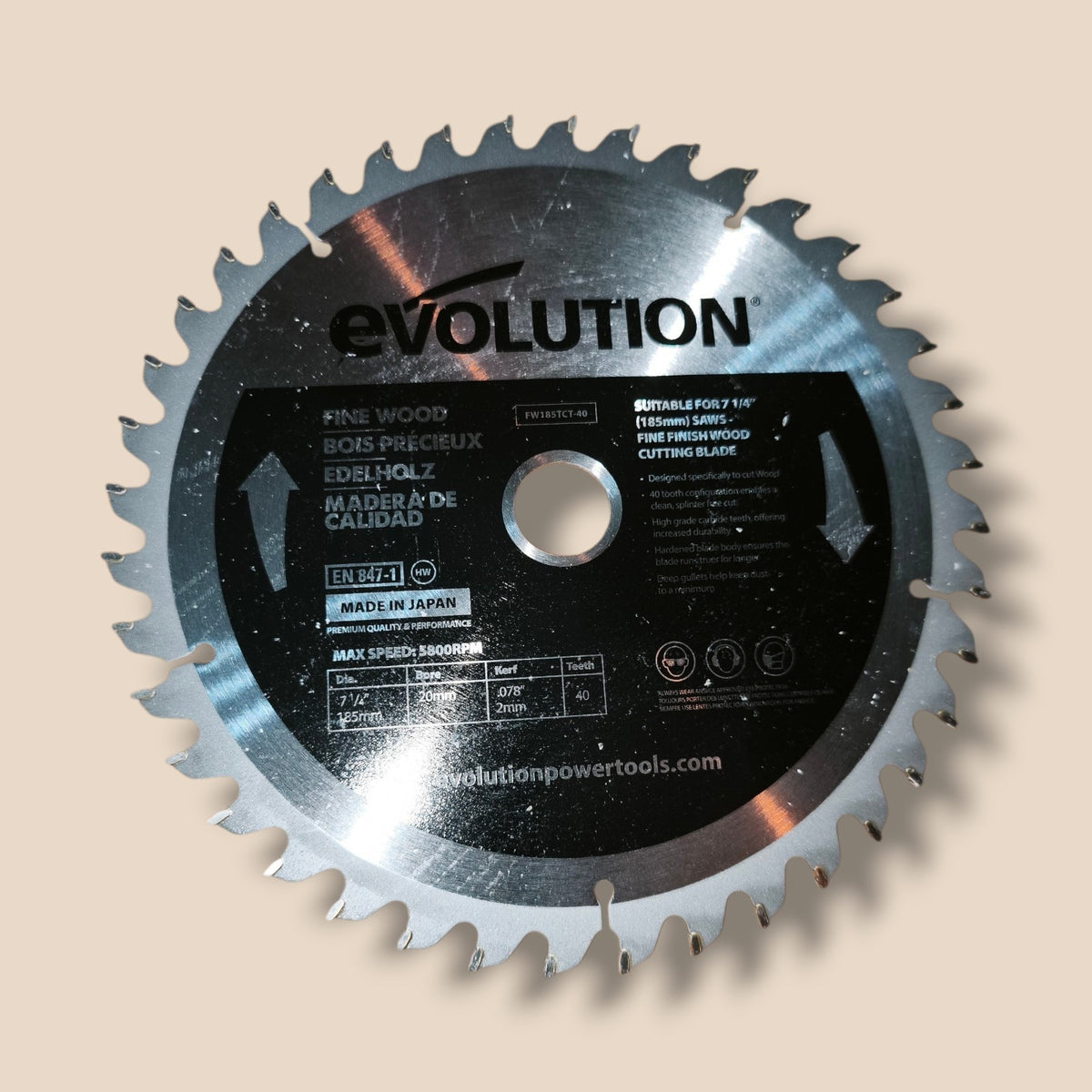 Evolution - Sägeblatt Holz FW185TCT-40