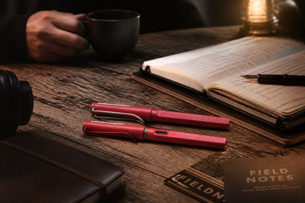 Lamy - Safari Füller sunset und Tintenroller strawberry