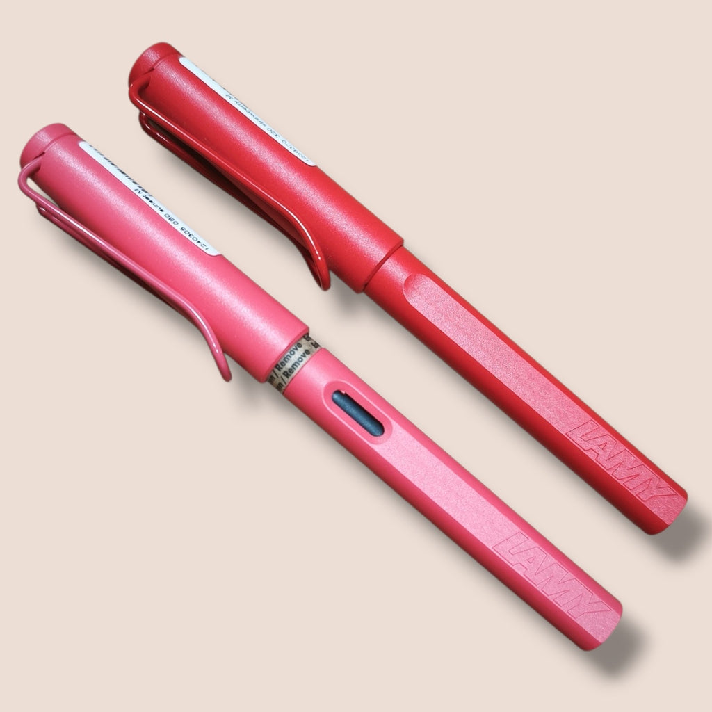 Lamy - Safari Füller sunset und Tintenroller strawberry