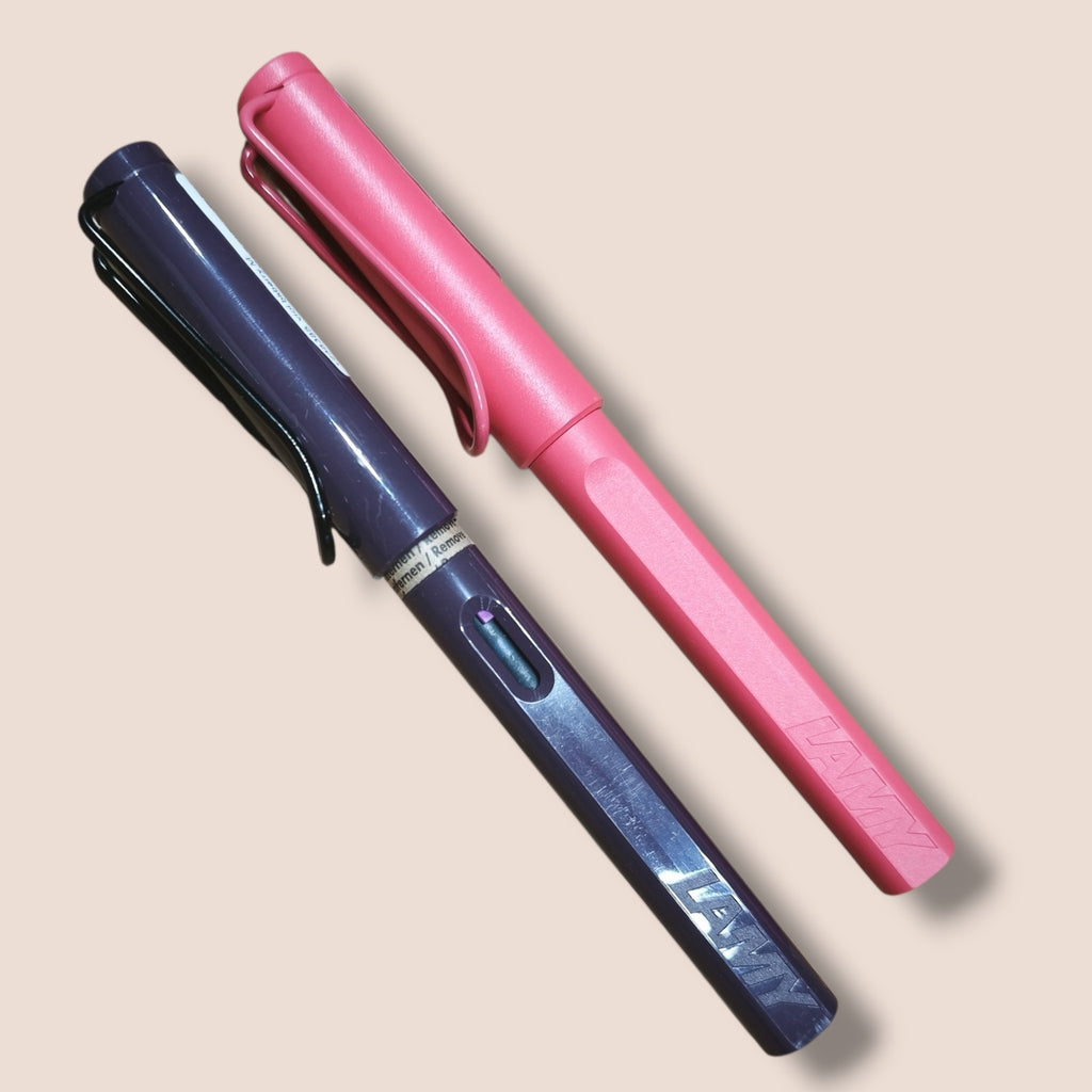 Lamy - Safari Füller violet blackberry und Tintenroller sunset