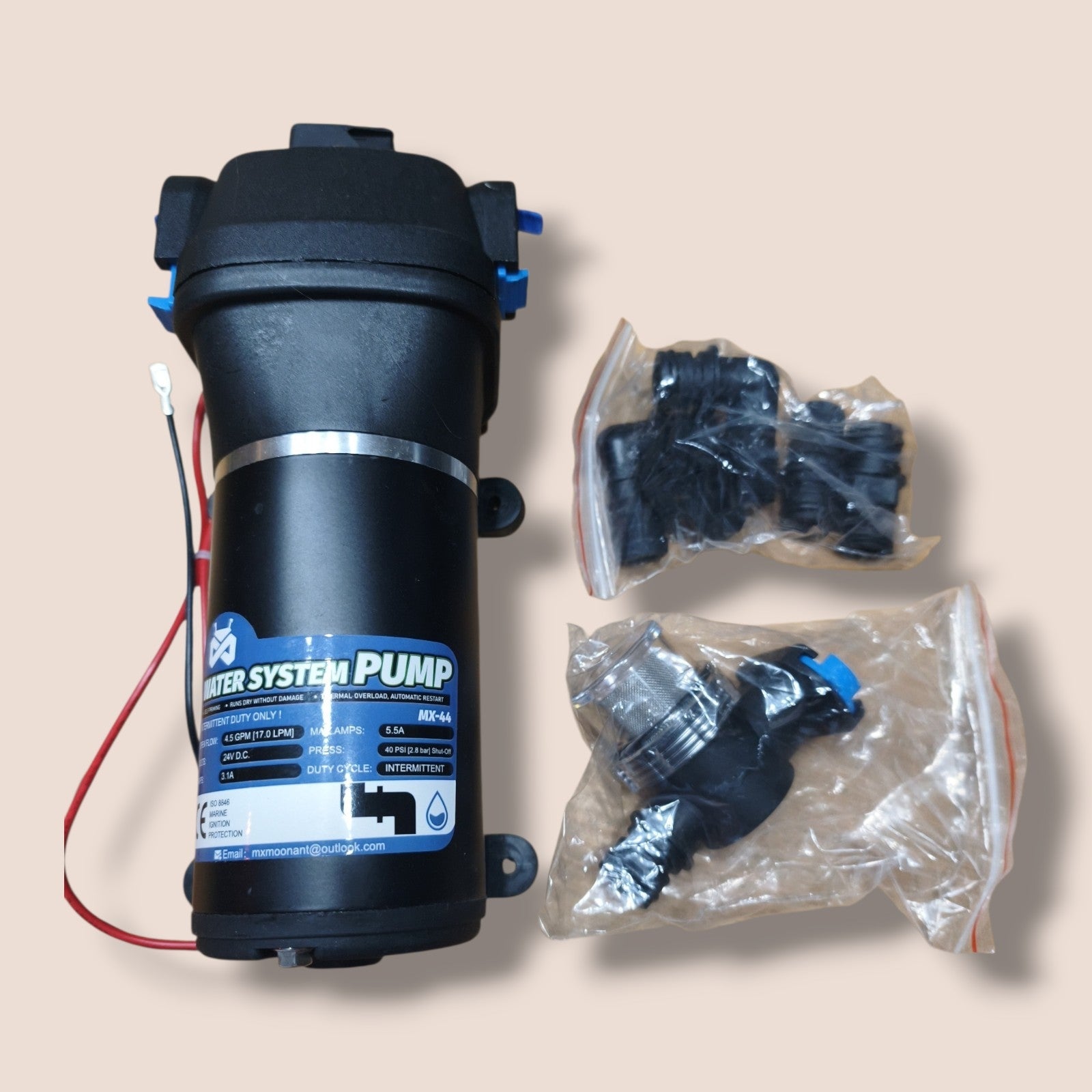 Mxmoonant - 24V Gleichstrom-Membranpumpe 17L/Min
