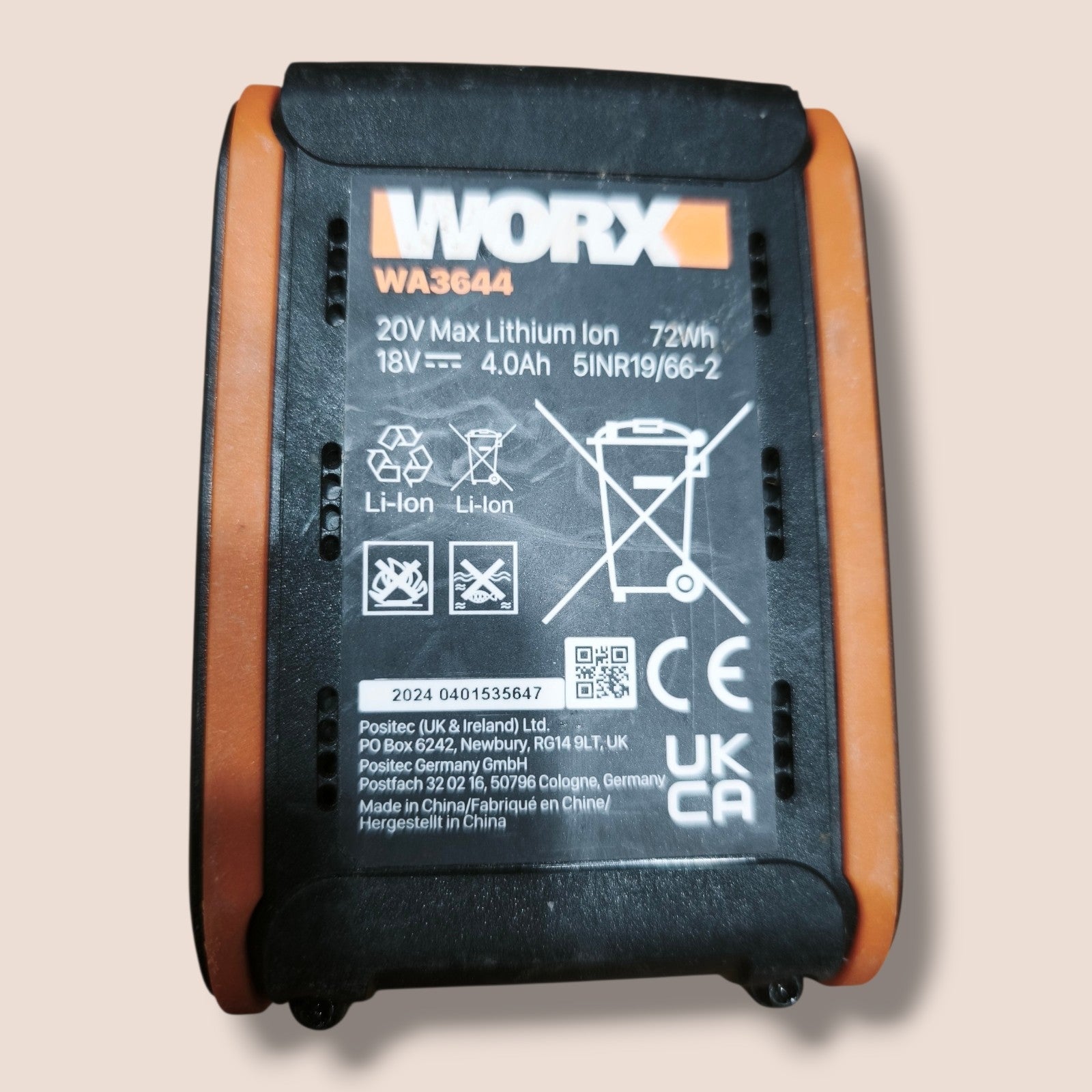 Worx - Akku 4.0Ah 20V WA3644