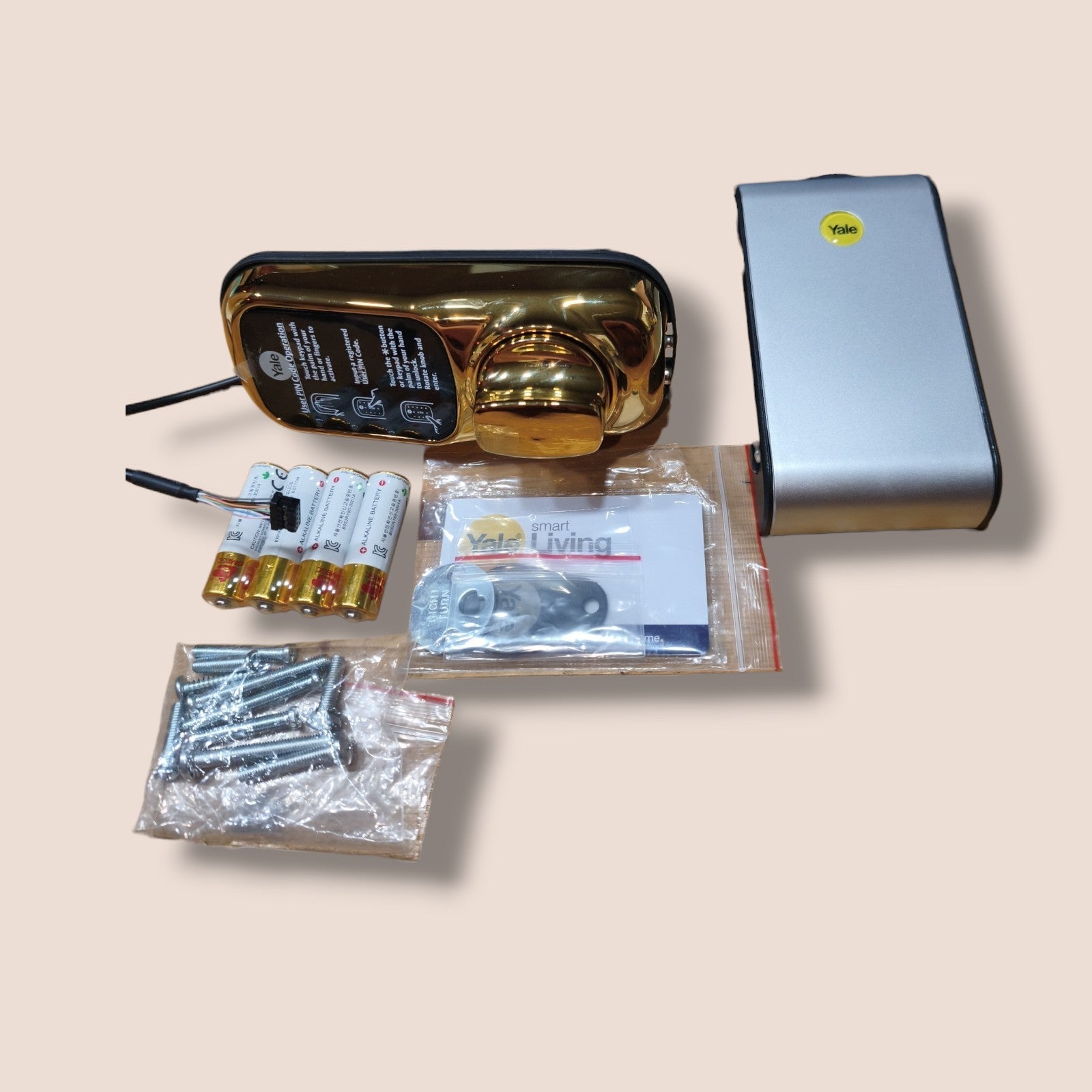Yale - Keyless Lock gold smartes Türschloss YD-01-CON-NOMOD-PB