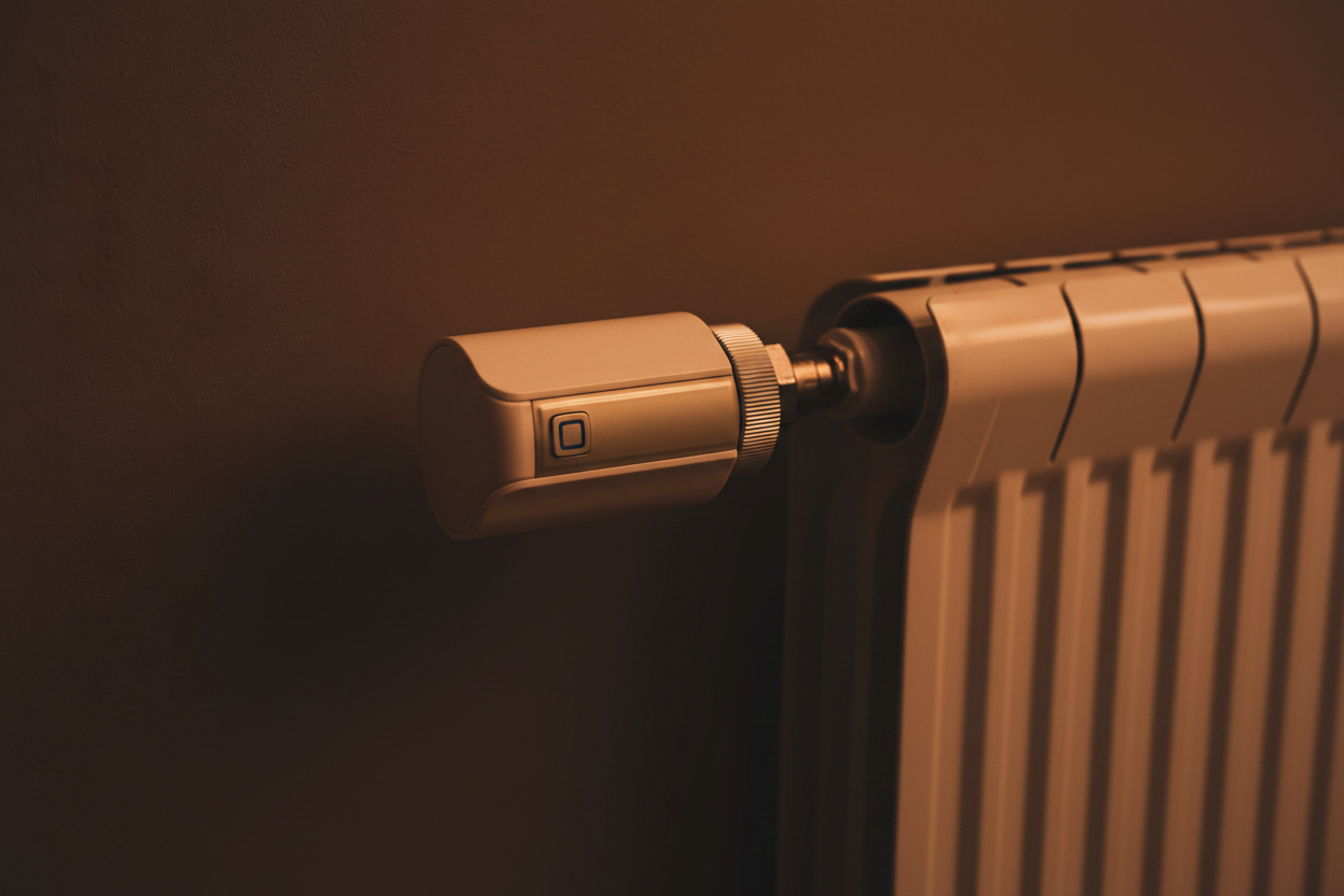 Thermostat dunkle Wand