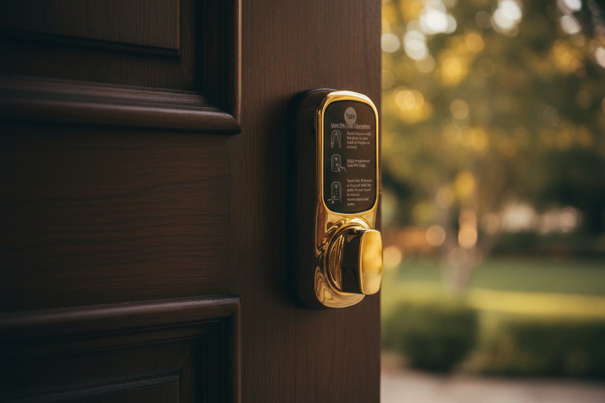 Yale - Keyless Lock gold smartes Türschloss YD-01-CON-NOMOD-PB